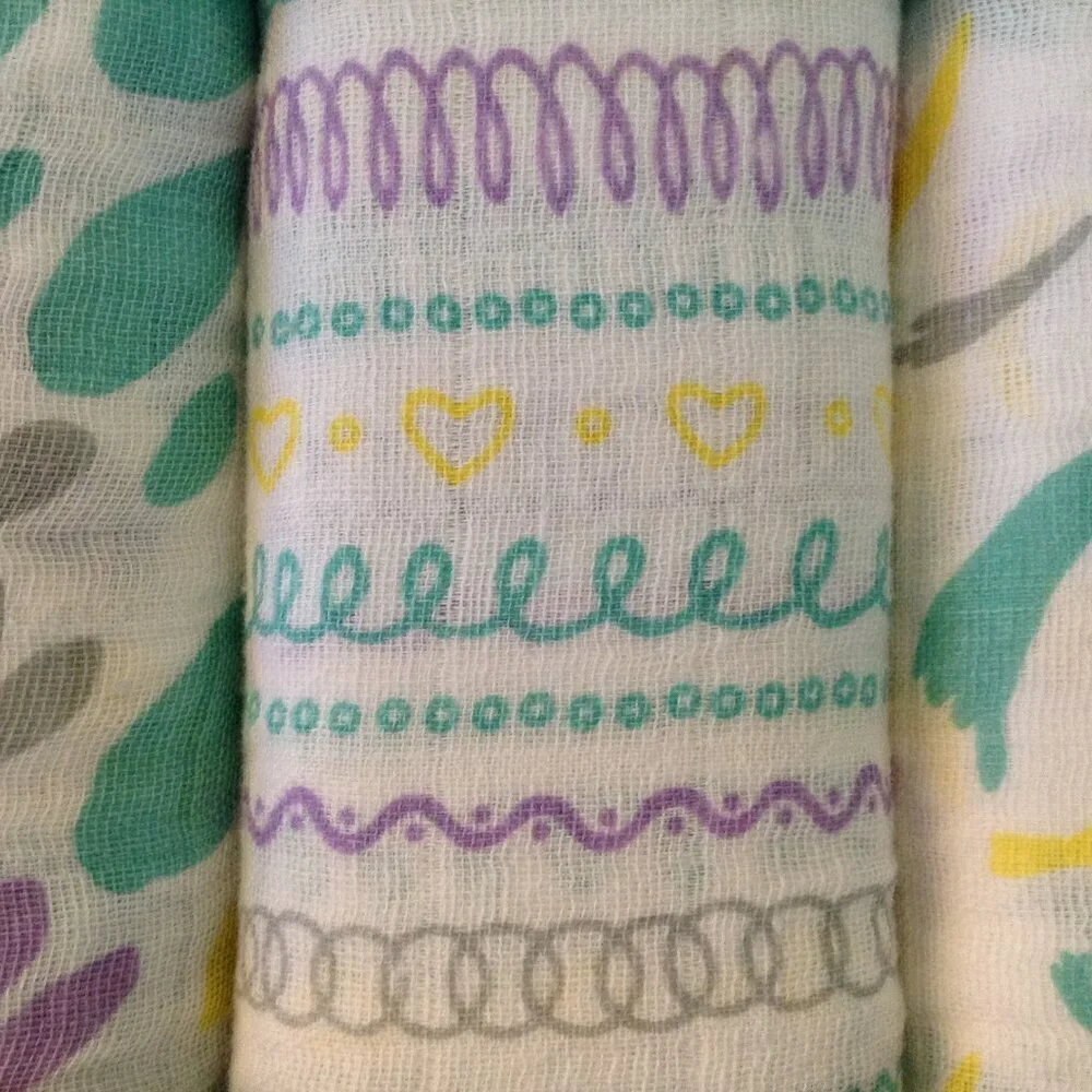 NWOT Adam Stork Cotton Muslin Swaddle Blankets; Babycore, Newborn, UNISEX, Soft